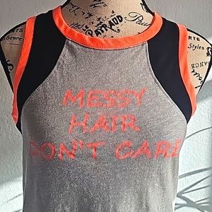 SUPER CUTE GLAM TANK! MESH BACK. MESSY HAIR DONT CARE SIZE MEDIUM